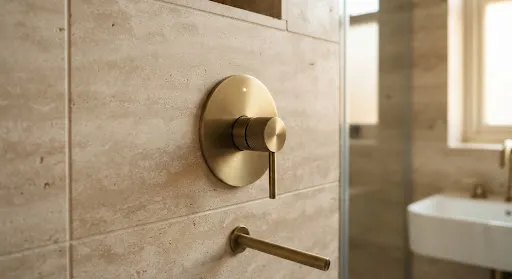 Bathroom tap, protected by a water-leak sensor